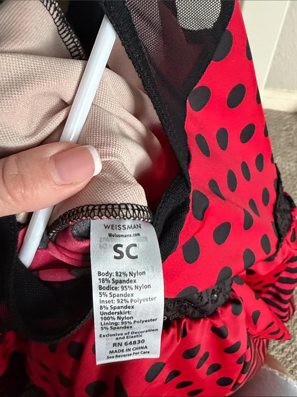 Weissman Red and Black Polka Dot Dance Costume